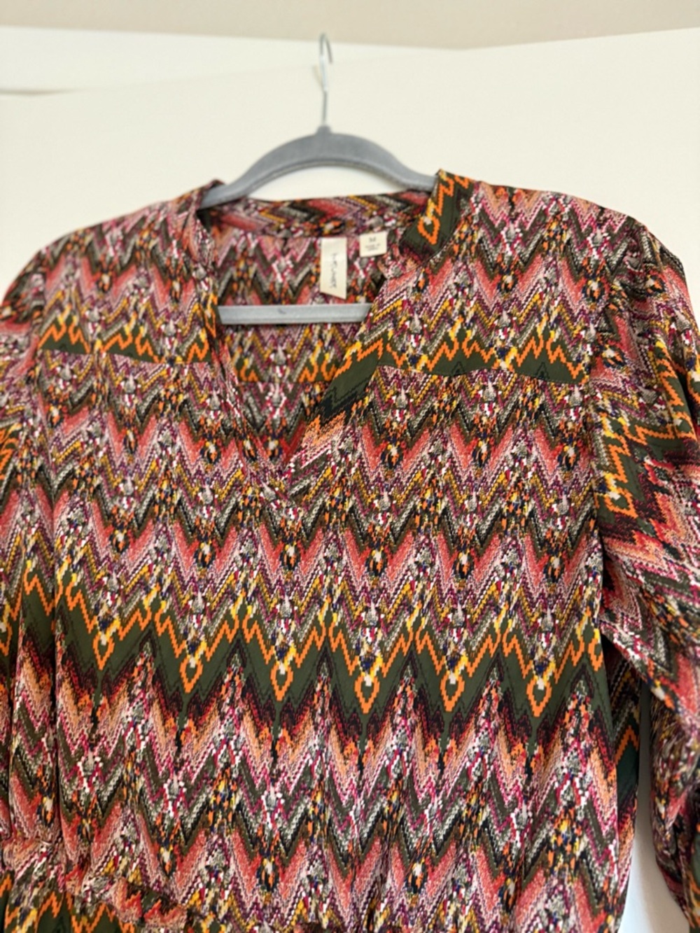 Tacera Pink and Black Chevron Tie-Waist Mini Dress - Picture 8 of 13